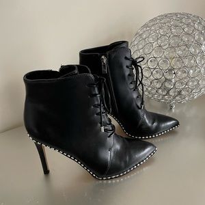 BCBGeneration Black Haxah Lace Up Bootie Size 8